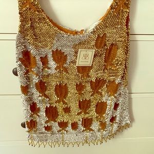 vintage sequin crop cami
